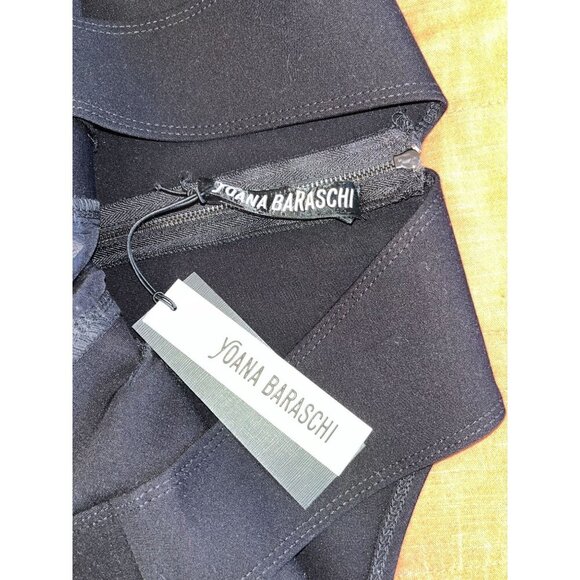 NWT Yoana Baraschi Black Sleeveless Lace Hem  Women's Midi Dress Size Small - Picture 6 of 9